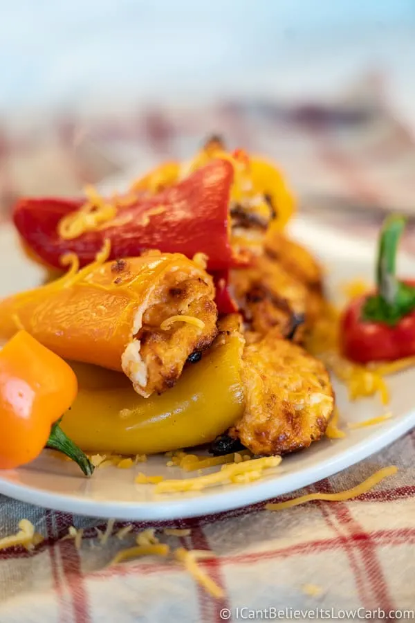 low carb stuffed mini peppers on a plate