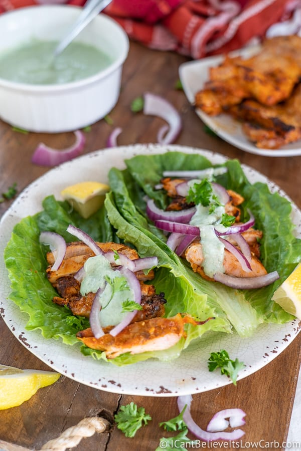Tandoori Chicken lettuce wraps recipe