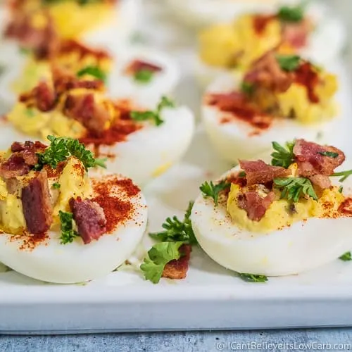 Keto Bacon Deviled Eggs Feature