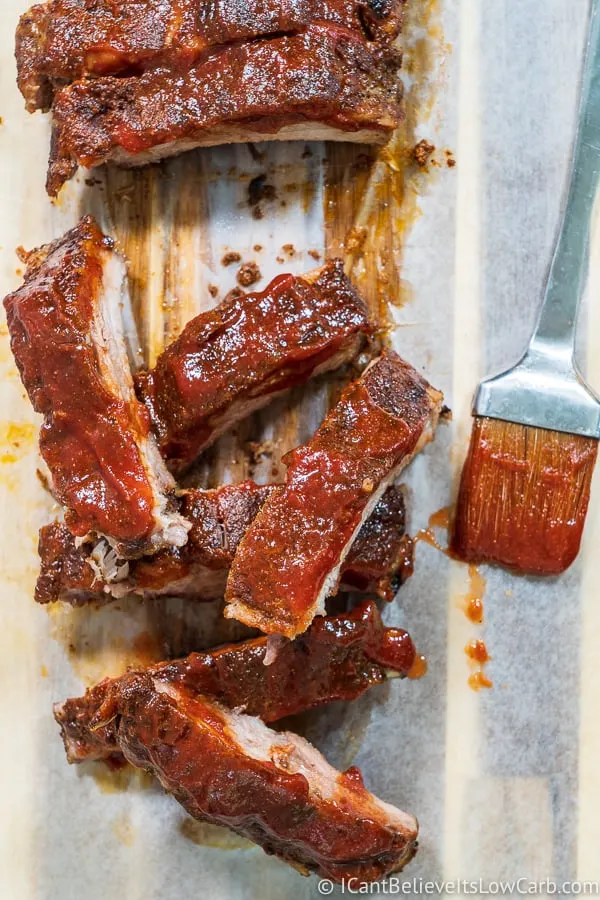 Baked Baby Back Ribs with bbq sauce keto