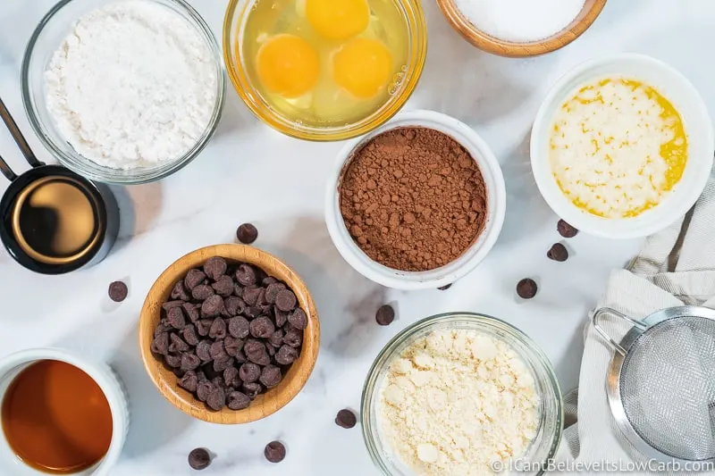 Keto Brownies ingredients to mix