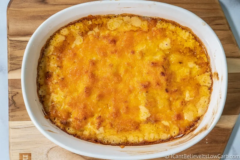 Keto Mac and Cheese just out of oven