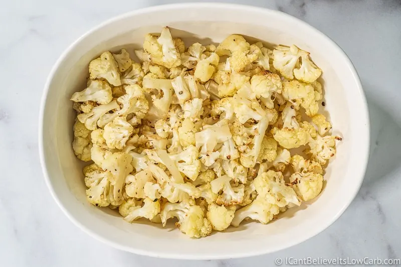Keto Mac and Cheese Recipe Cauliflower in dish