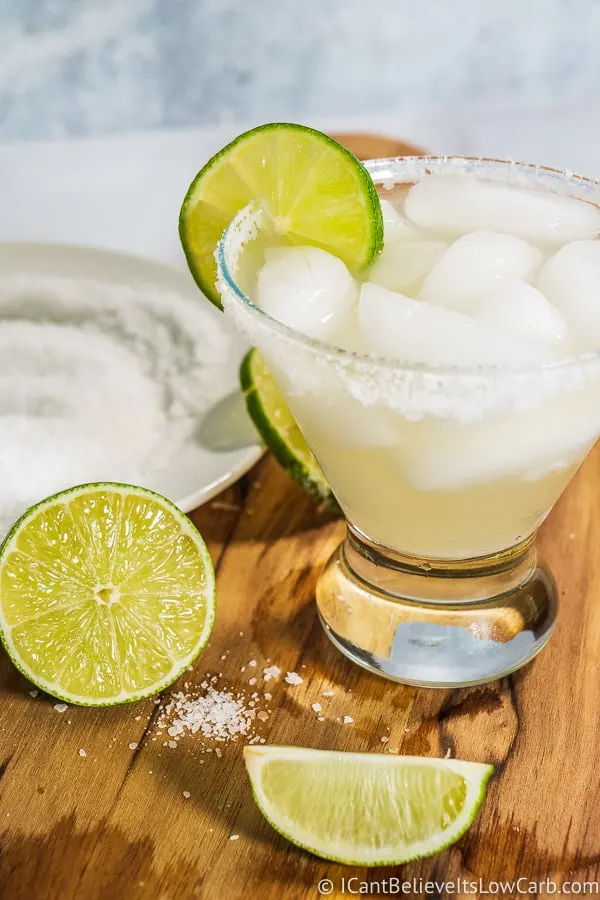 Keto Margarita Recipe limes and salt rim