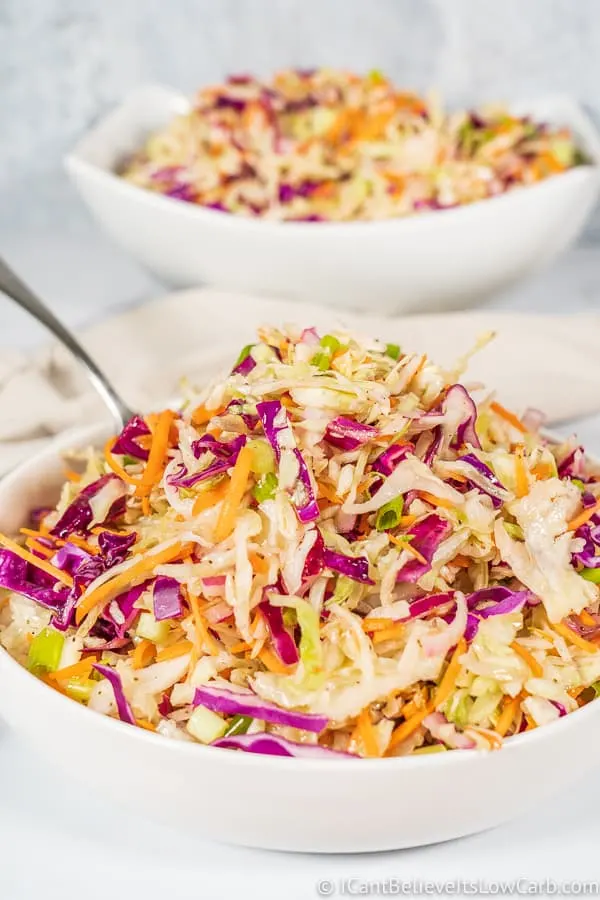 2 bowls of low carb Coleslaw keto