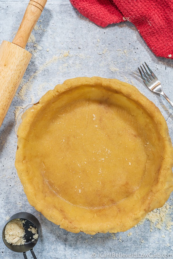 Almond Flour Pie Crust in pan