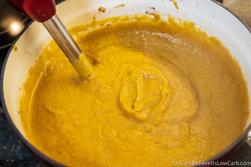 blending up Butternut Squash Soup recipe