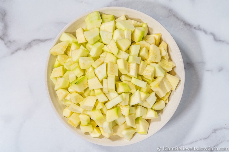 chopped zucchini and yellow squash Apple Crisp recipe