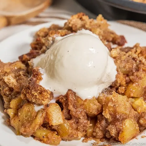 Keto Apple Crisp w/ ice cream