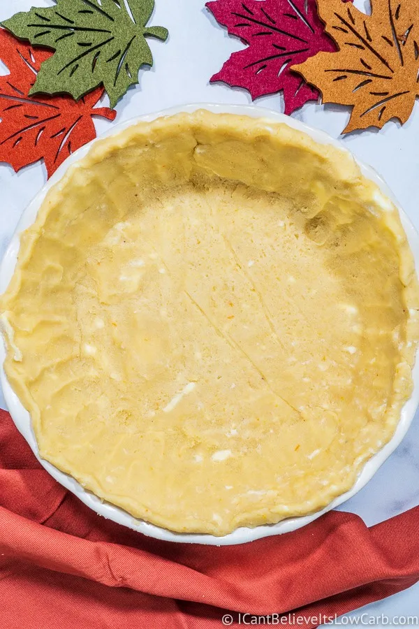 Keto Apple Pie bottom crust before cooking