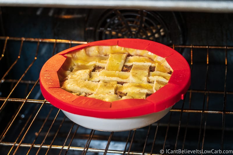Keto Apple Pie in the oven