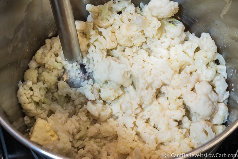 mashing Cauliflower Mashed Potatoes