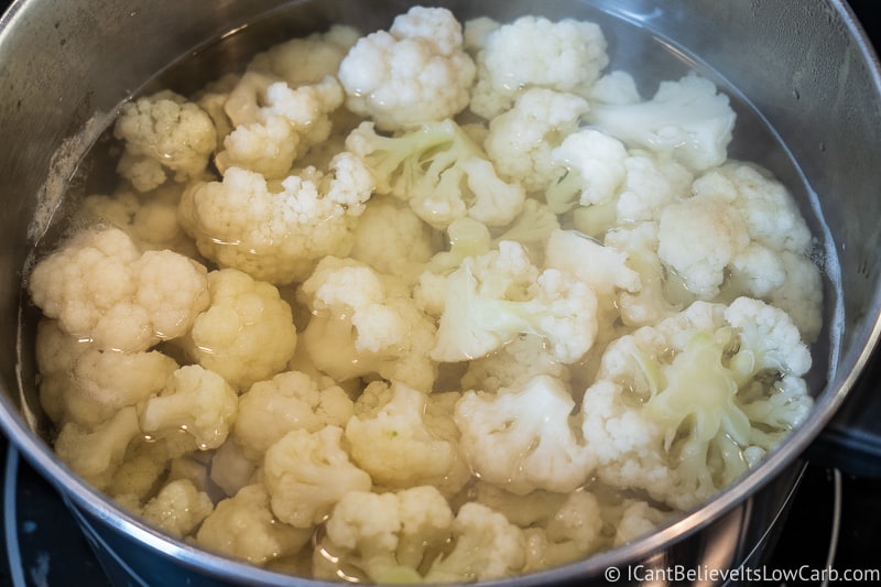 Cauliflower boiling on stove