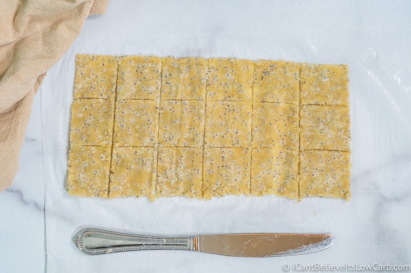 Cutting dough for Keto Crackers