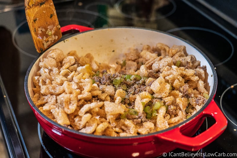 pork rinds in Low Carb Stuffing Recipe