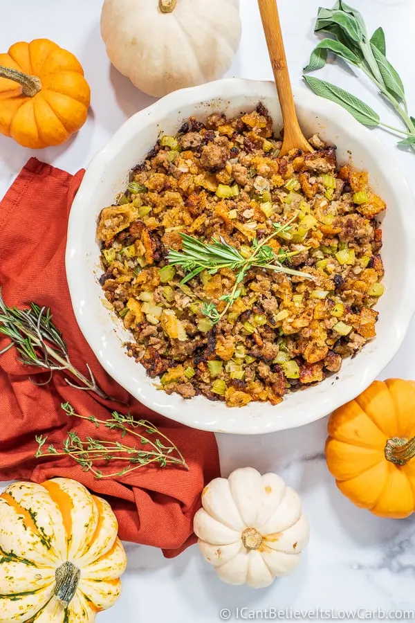 Keto Stuffing Recipe on table