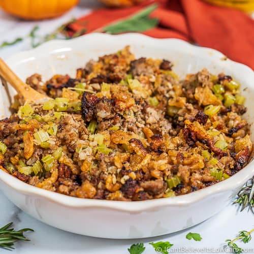 Easy Homemade Keto Stuffing (Dressing) Recipe - Gluten-Free, Low Carb