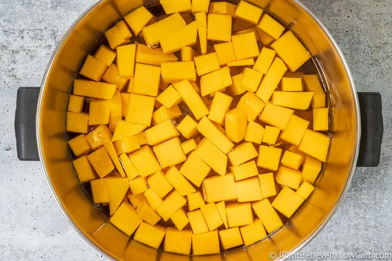 Butternut Squash in a pot with water