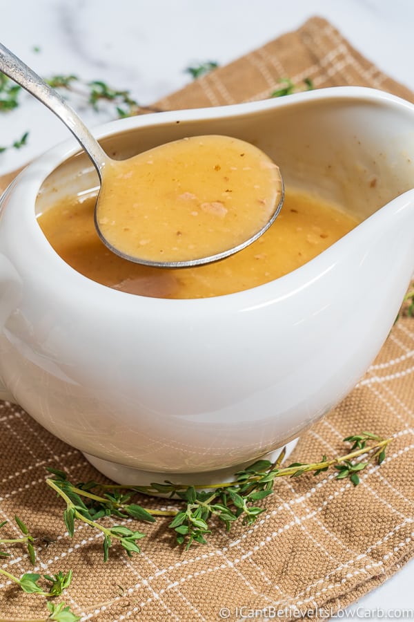Low Carb Gravy in a gravy boat