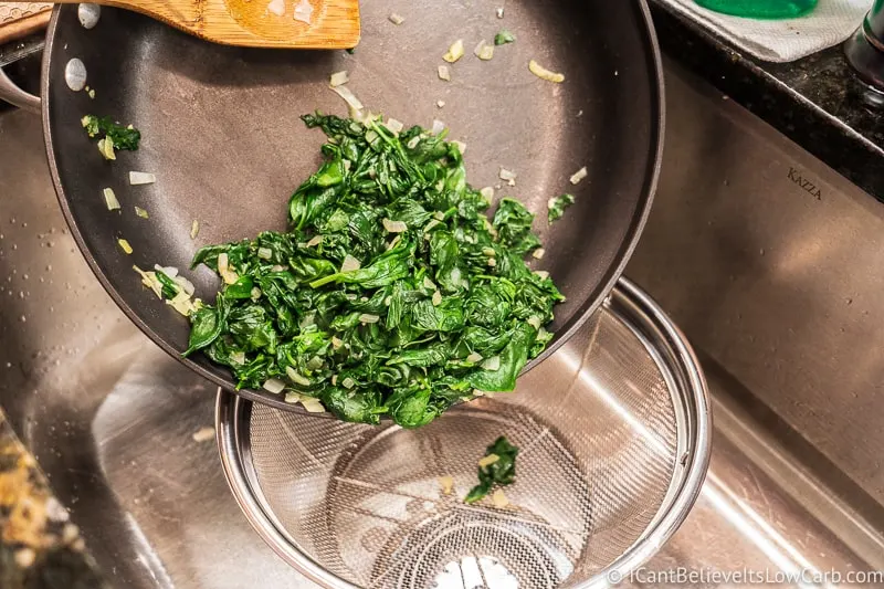 draining Spinach