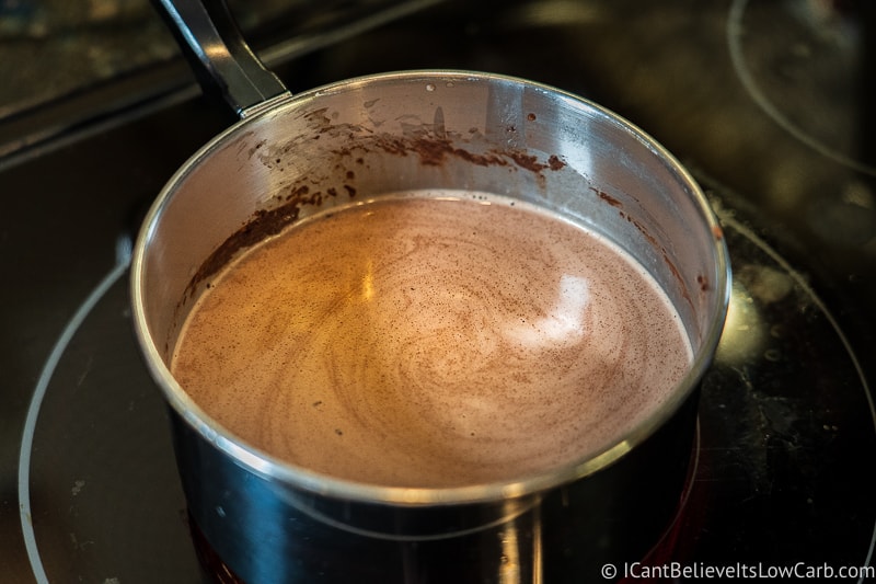 Keto Hot Chocolate cooking on the stove