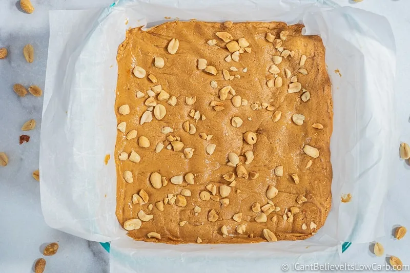 Low Carb Peanut Butter Fudge ready to eat