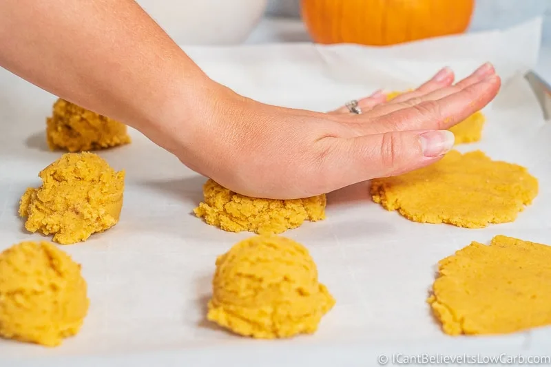 pressing Keto Pumpkin Snickerdoodle Cookies Recipe