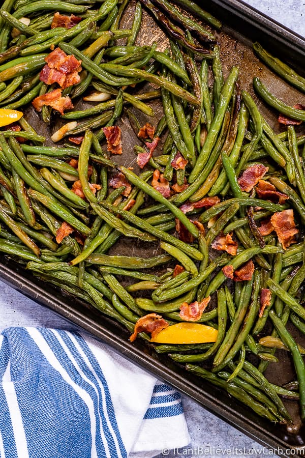 Roasted Green Beans with bacon