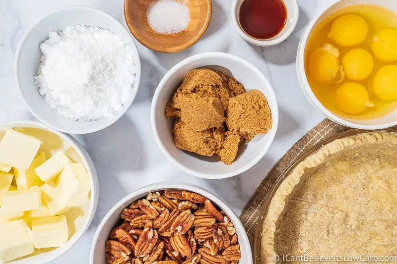 Ingredients for Pecan Pie 