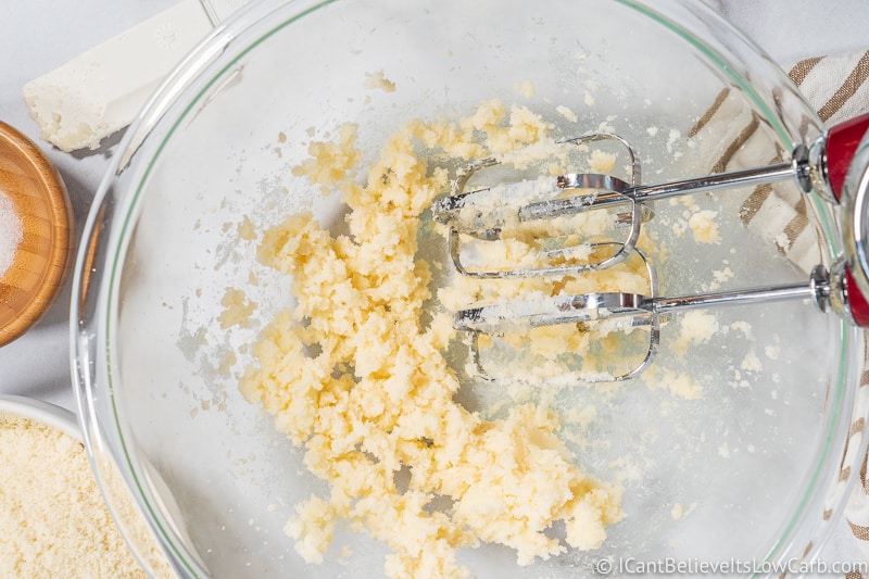 low carb Shortbread Cookies mixing butter