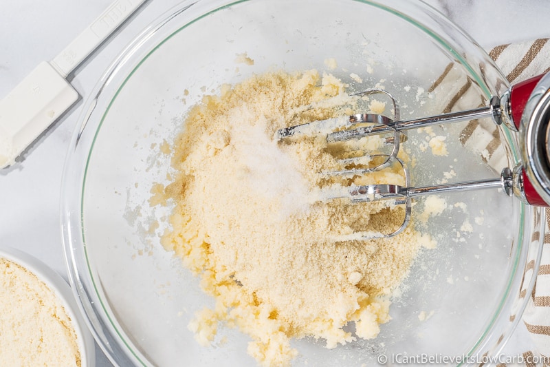 almond flour mixing for Keto Shortbread Cookies