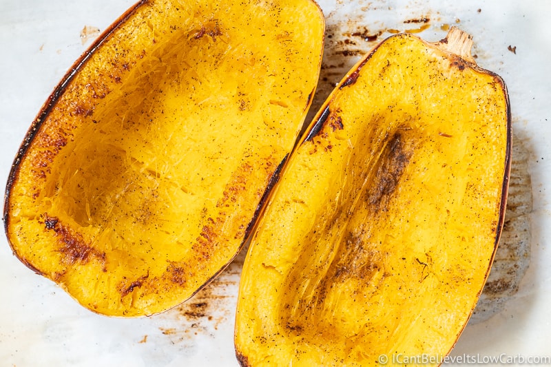 Spaghetti Squash halves cooked in the oven