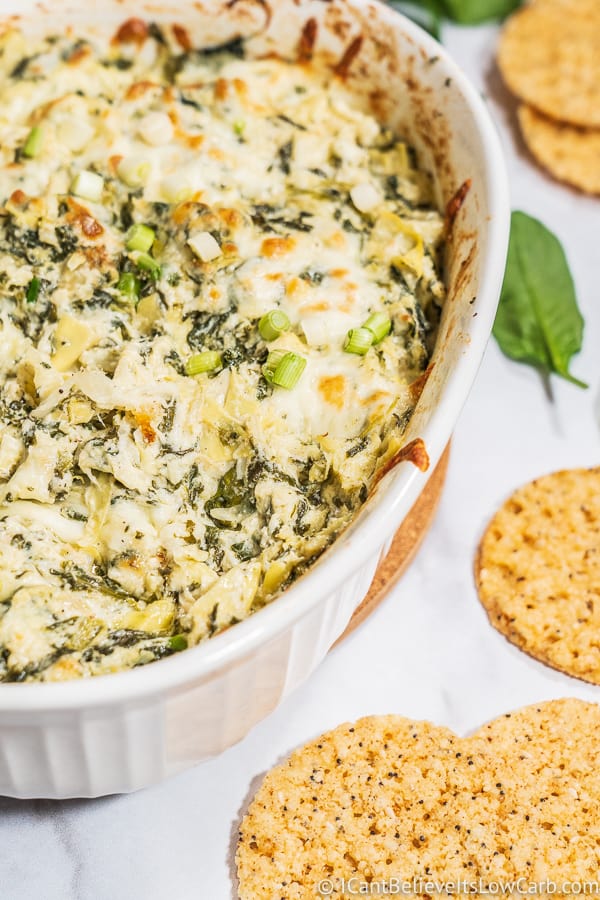 Easy Keto Spinach Artichoke Dip Recipe - Cheesy and Low Carb