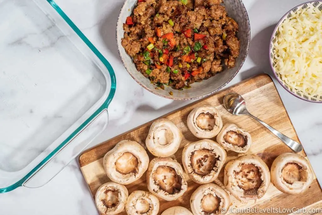 ingredients for Keto Stuffed Mushrooms