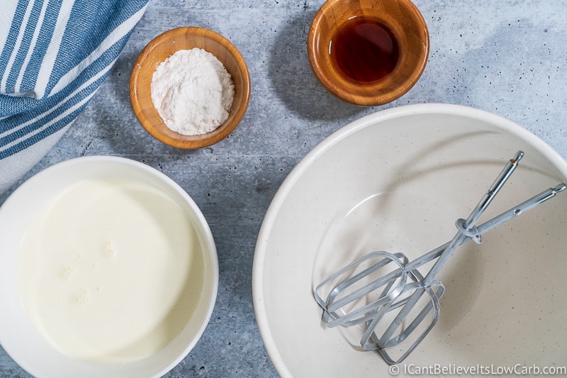 Keto Whipped Cream ingredients