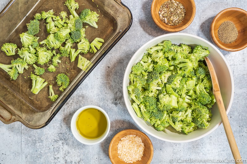 putting Broccoli and ingredients into pan
