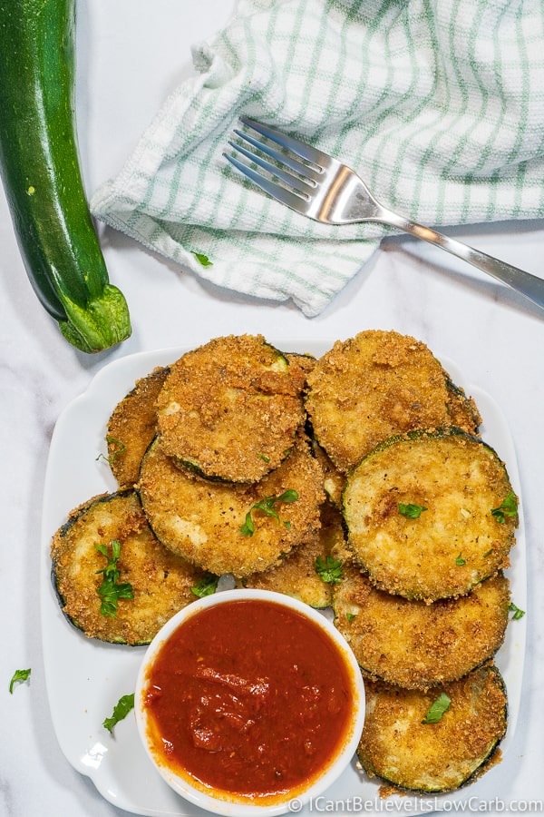 easy to make low carb Fried Zucchini