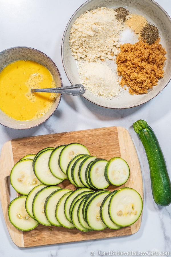 ingredients for making Keto Fried Zucchini