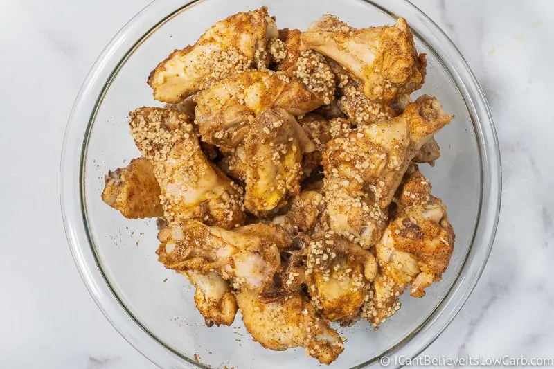 chicken wings covered in Garlic