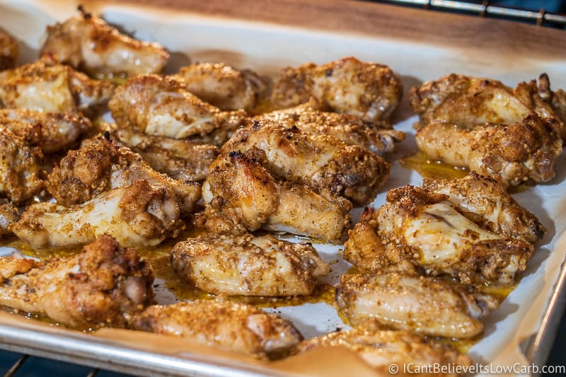 Low Carb Garlic Parmesan chicken Wings in oven