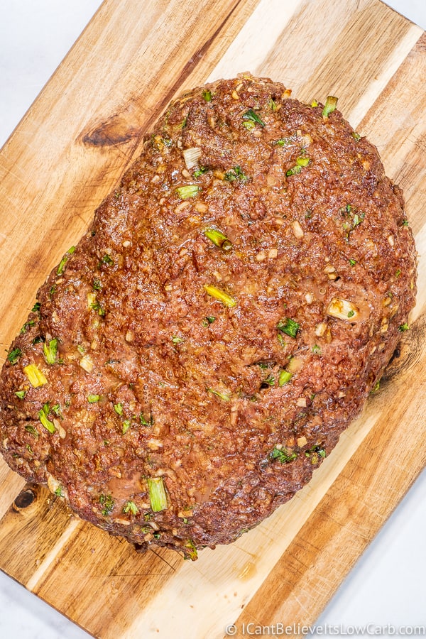 freshly baked Keto Meatloaf