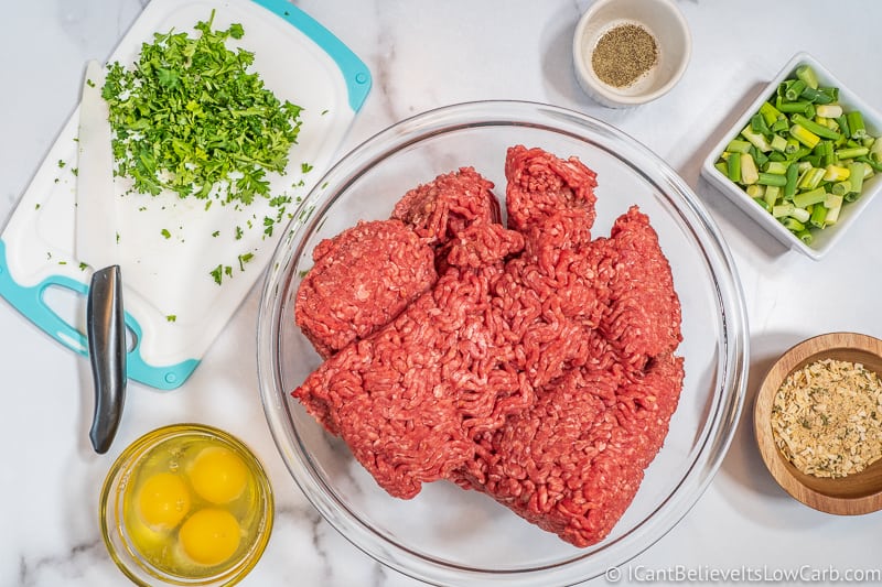 making Keto Meatloaf with low carb ingredients