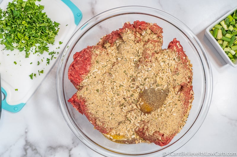 low carb Meatloaf adding breadcrumbs