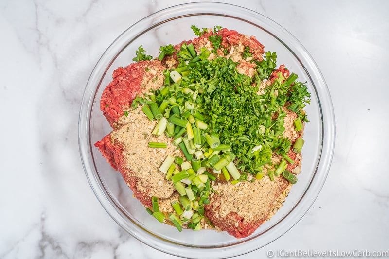 Keto Meatloaf with parsley and scallions