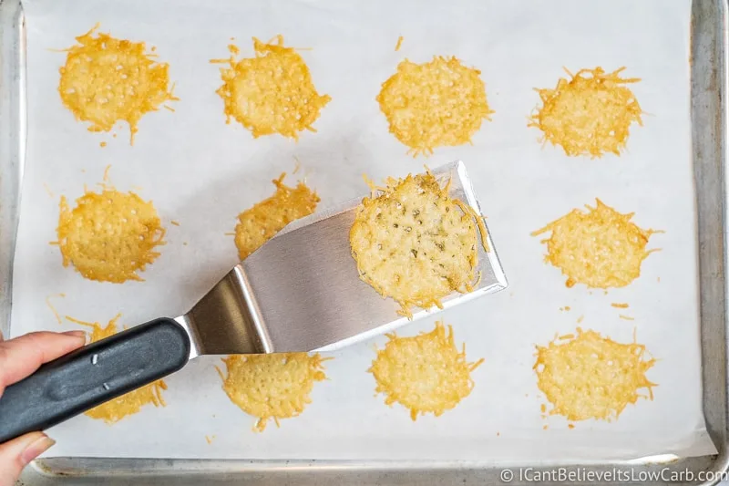 baked Parmesan Crisps on a tray