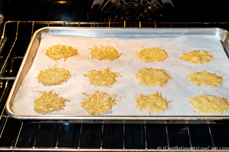 easy Parmesan Crisps in the oven