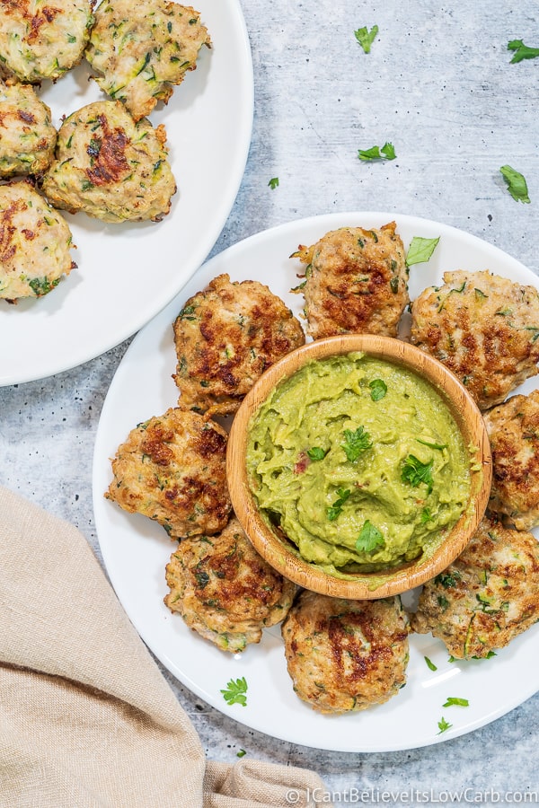 Chicken Zucchini Poppers with guacamole