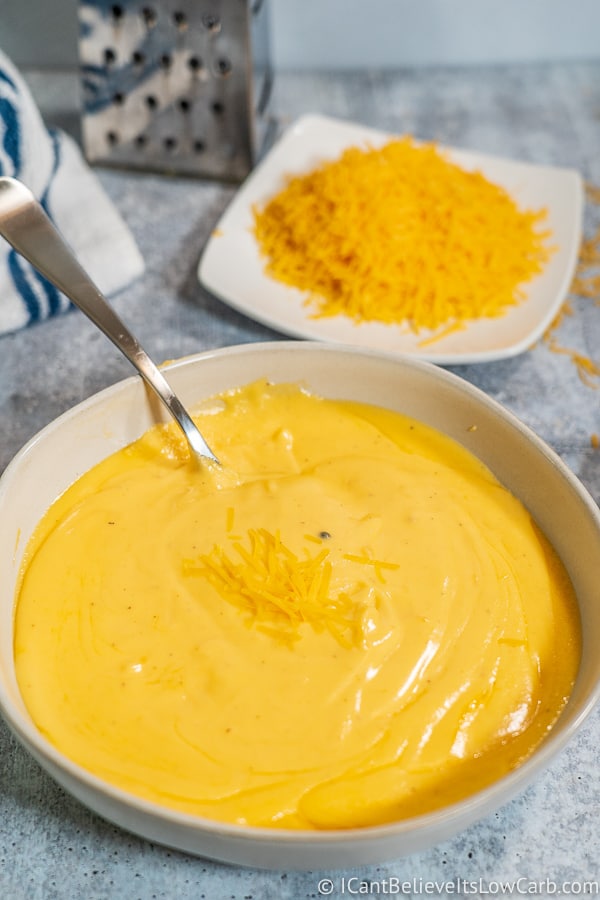 Melted Keto Cheddar Cheese Sauce