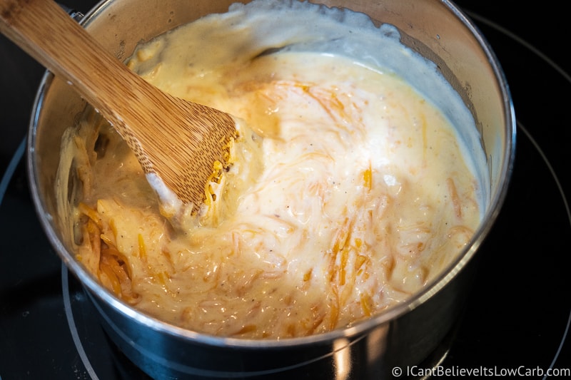 Keto Cheddar Cheese Sauce melting