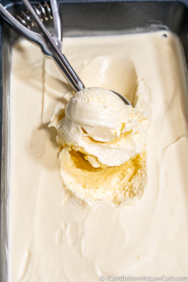 Scooping Low Carb Vanilla Ice Cream